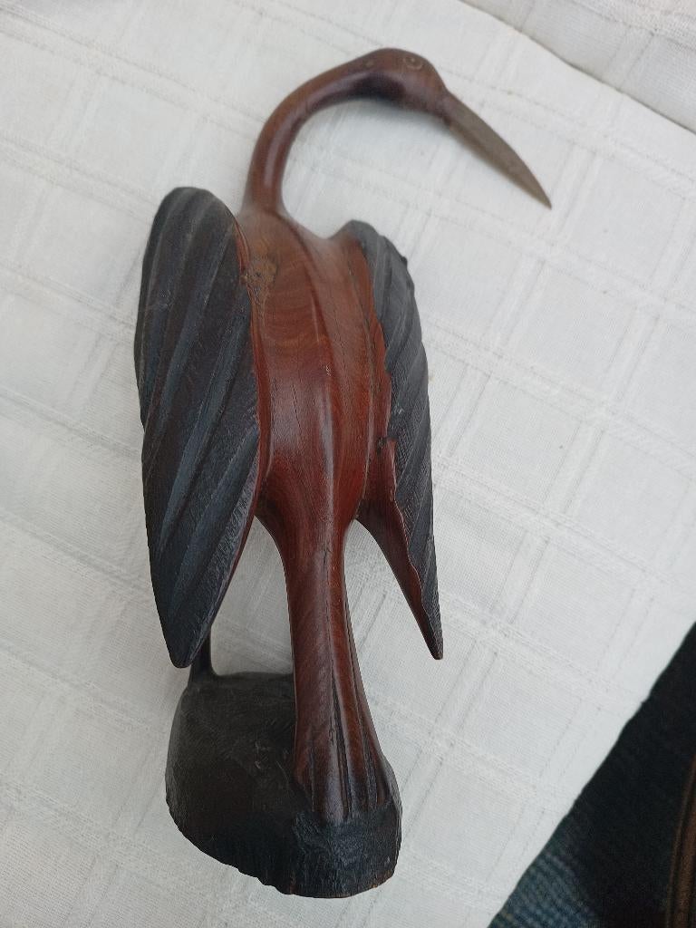 VINTAGE Houtsnijwerk Afrikaanse vogel, Antiek en Kunst, Ophalen of Verzenden