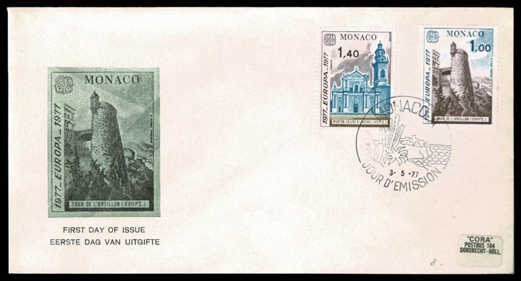 FDC : Monaco 1977 - Europa zegels - Michel 1273 en 1274, Postzegels en Munten, Postzegels | Eerstedagenveloppen, Verzenden, Onbeschreven