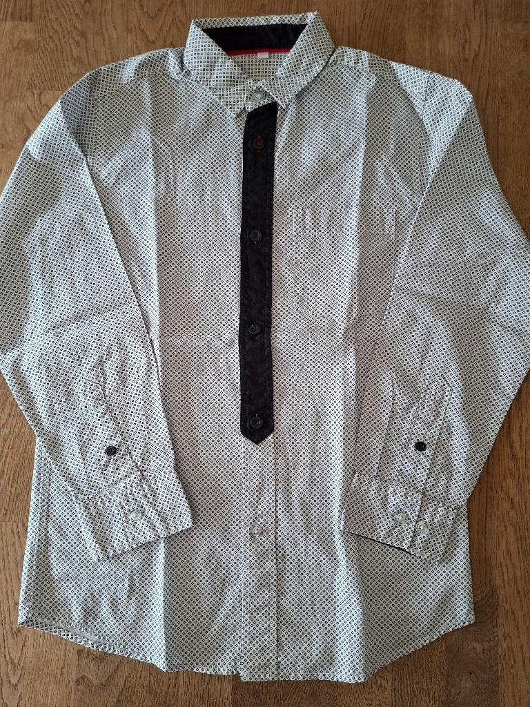 Quiksilver overhemd wit/zwart met print, Anneonline, Steenbergen, Quiksilver, Overhemd of Blouse