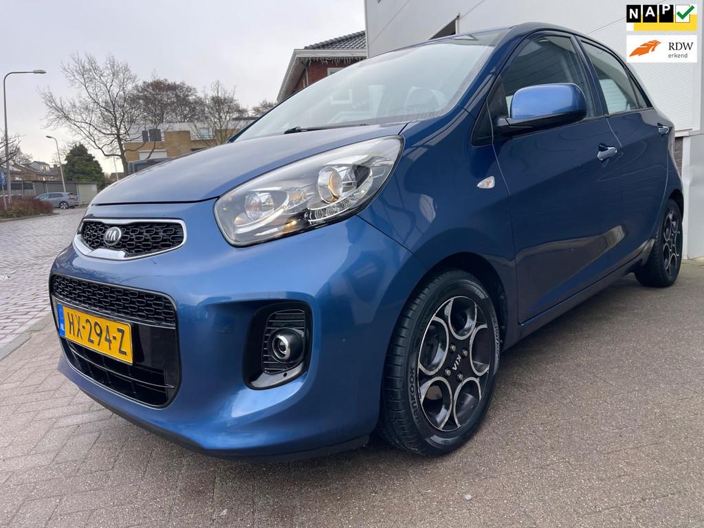 Kia Picanto 1.0 CVVT DynamicLine/Cruise-c/Climate-c/Dealer-o, Auto's, Kia, Voorwielaandrijving, Euro 5, Gebruikt, Blauw