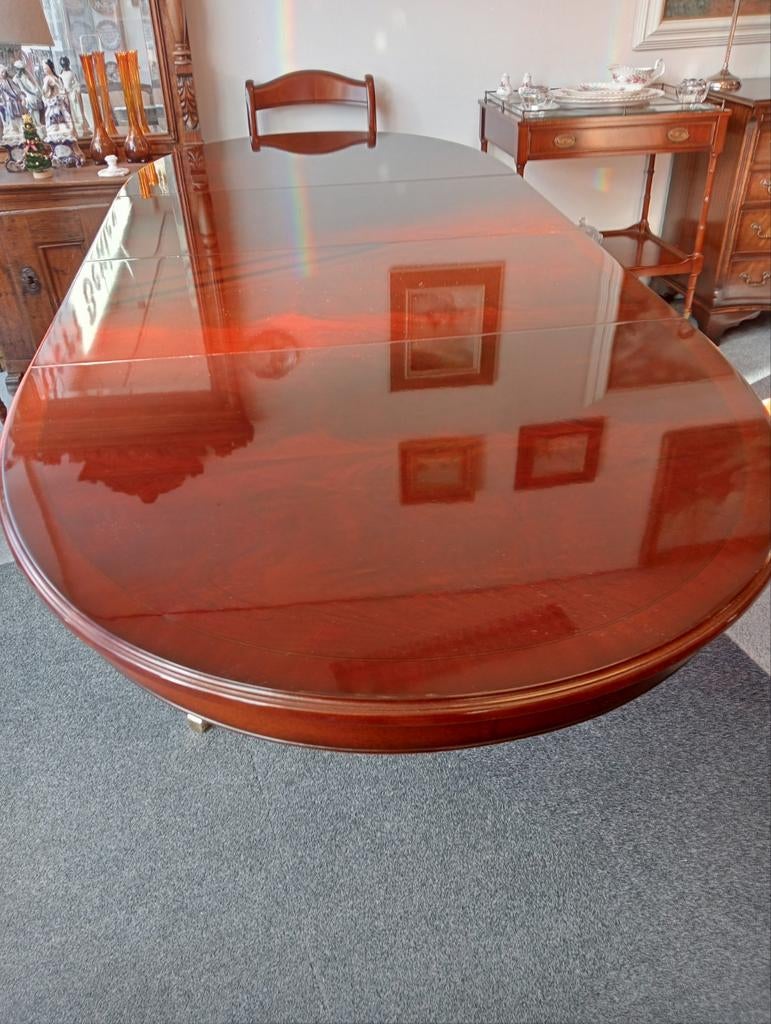 Heldense Exclusief Mahonie Tafel Nieuw Staat, 100 tot 150 cm, 200 cm of meer, Ophalen of Verzenden, Zo goed als nieuw