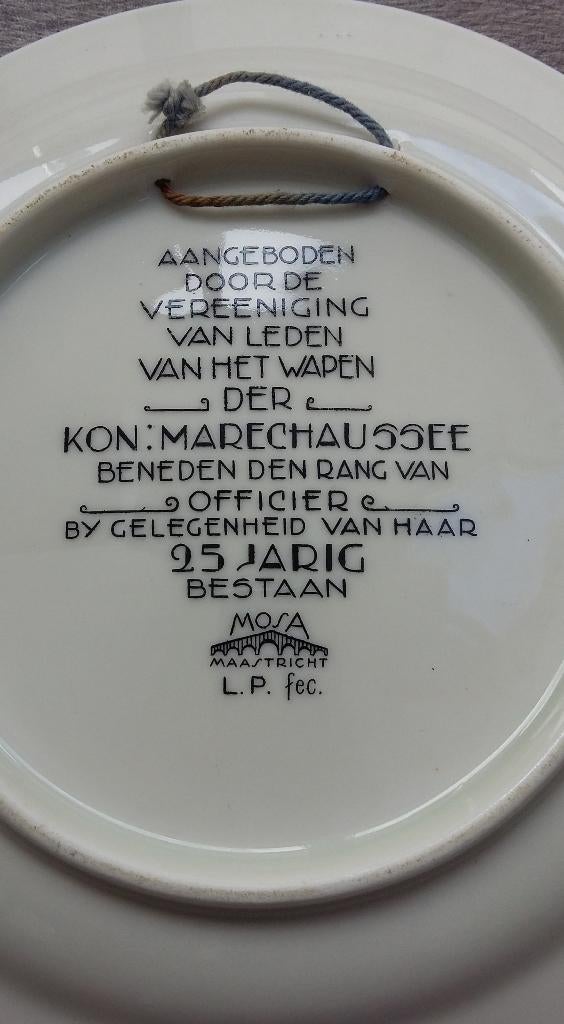1932 Jubileum Gelegenheids Bord Koninklijke Marechaussee, Antiek en Kunst, Ophalen of Verzenden