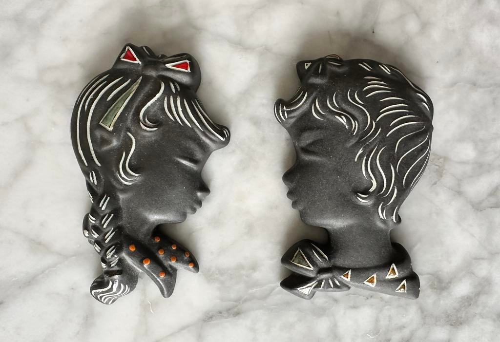 L’ Ancora Kroon Holland Meisjeskopje Wandhoofdje Set Vintage, Ophalen of Verzenden