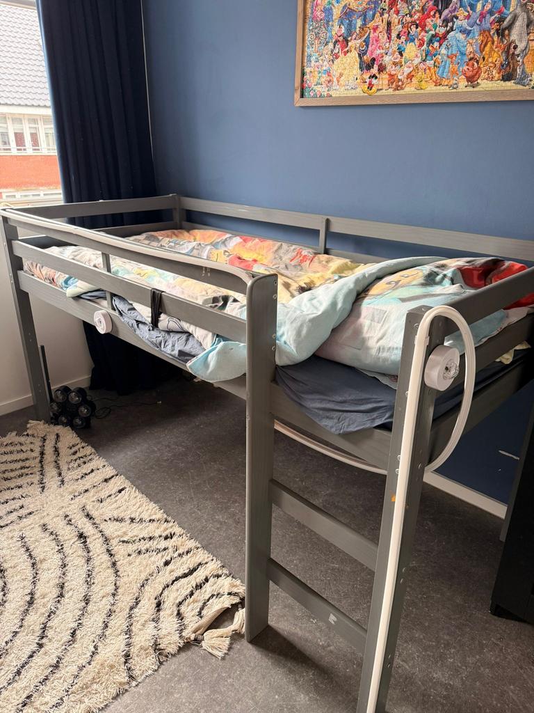 Kinderbed - ikea - Grijs, Ophalen, Gebruikt, 70 tot 85 cm, Lattenbodem