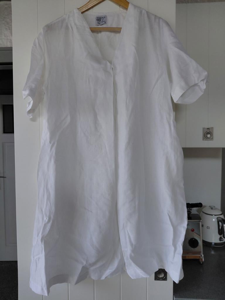 Wit linnen jurk. Completo. MaatM, Kleding | Dames, Ophalen of Verzenden, Zo goed als nieuw, Wit, Onder de knie