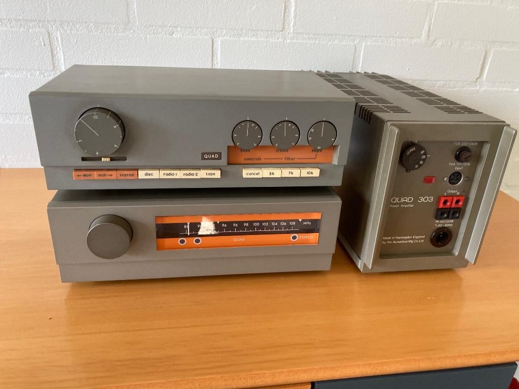 Quad 33/303/FM3 samen met 2x ESL57, Ophalen, Gebruikt, Radio
