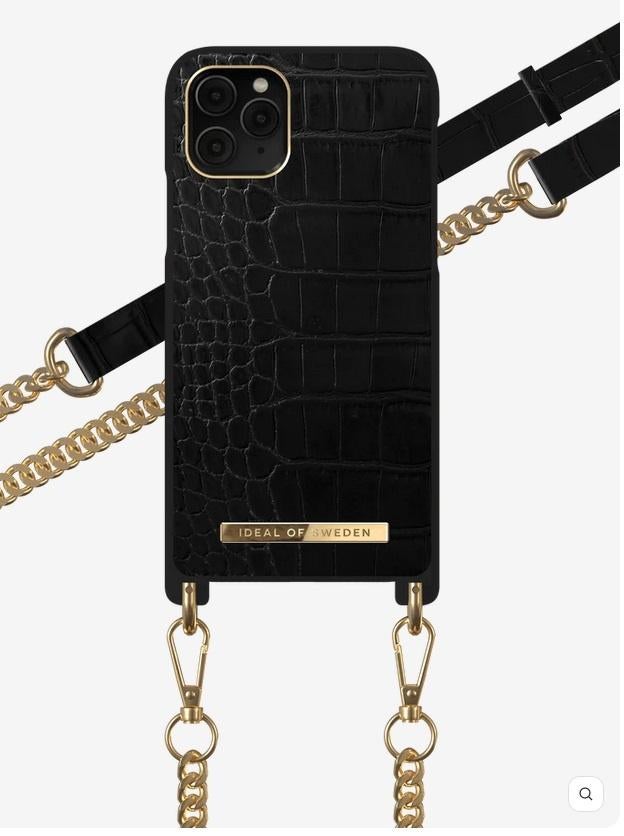 Necklace Set Jet Black Croco Iphone 11 Pro (IDEAL OF SWEDEN), Ophalen of Verzenden, Nieuw, IPhone 11 Pro, Hoesje of Tasje