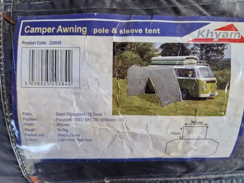 Khyam Camper Voortent - Luifel voor Camper/Busje, Ophalen of Verzenden, Gebruikt, Tot en met 2
