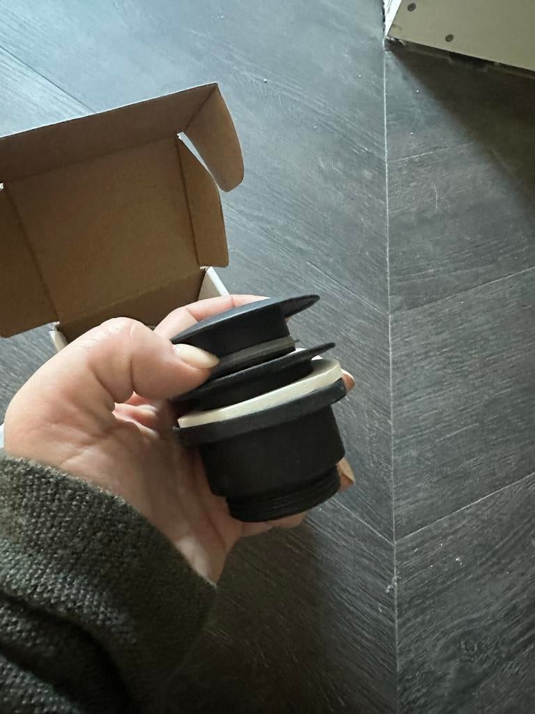 Saniclear Clickwaste Mat Zwart - Nieuw in doos, Ophalen of Verzenden, Nieuw, Wastafel