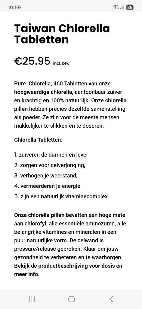 Taiwan Chlorella, Ophalen of Verzenden, Nieuw, Overige typen