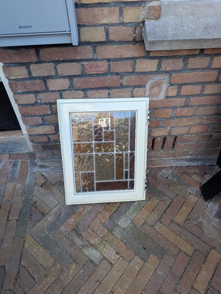 Oude Glas in lood ramen Utrecht, Ophalen, Gevelraam of Ruit, Gebruikt, 80 tot 120 cm