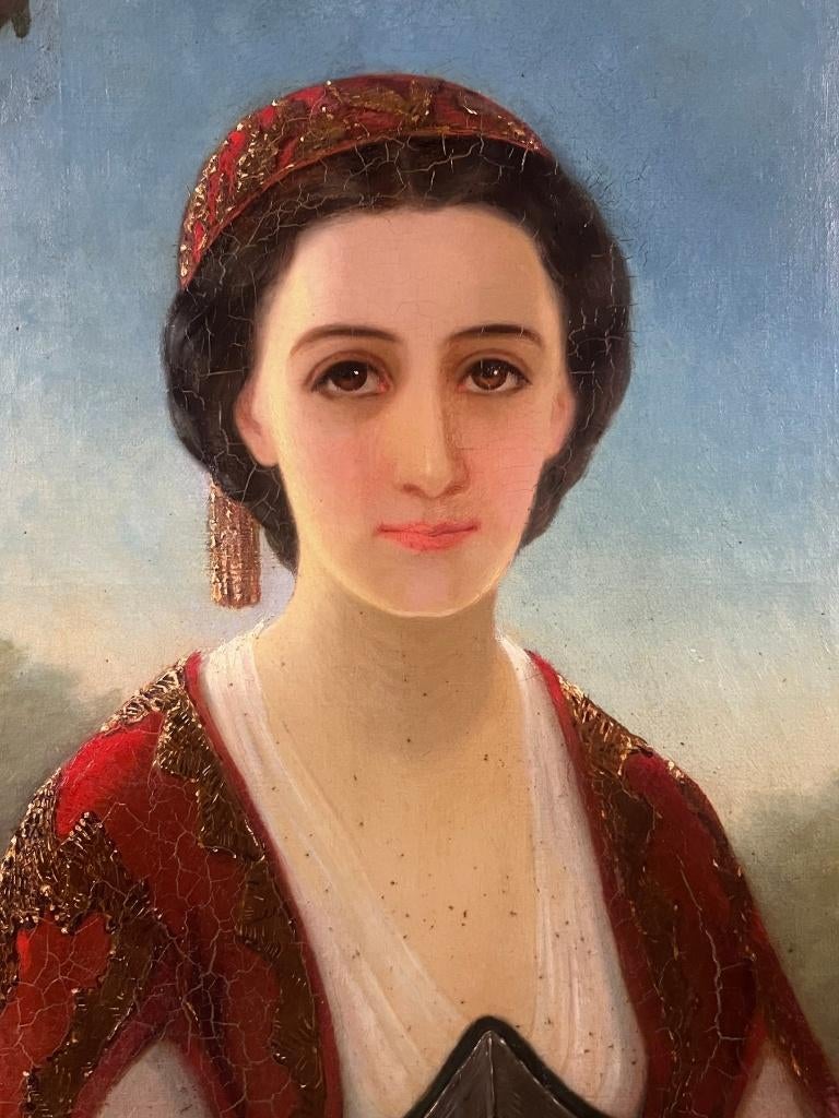 19e-eeuws Romantisch Portret – Henry Scheffer (1800-1862), Antiek en Kunst, Kunst | Schilderijen | Klassiek, Ophalen of Verzenden