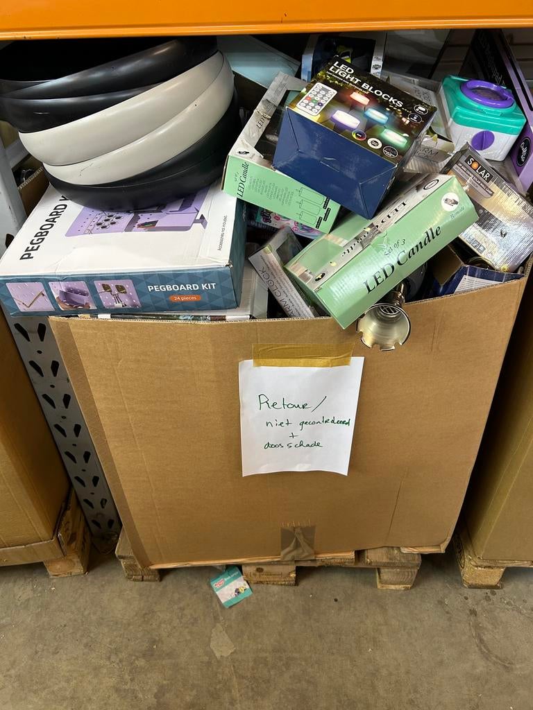 1 Pallet box producten met doosschade en retour, N, N, Ophalen of Verzenden, Zo goed als nieuw