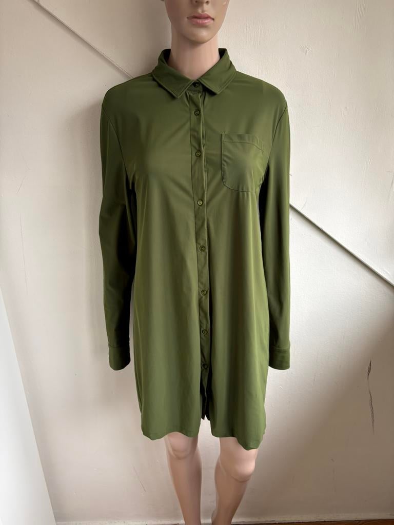 NIKKIE lange travelstof blouse tuniek maat M groen jurk, Ophalen of Verzenden