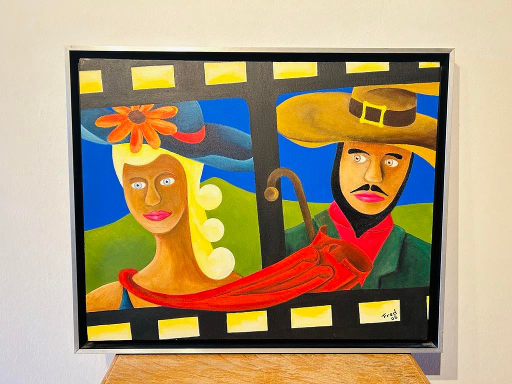 Fred 2006 - Figuratief olieverfschilderij op doek, Antiek en Kunst, Ophalen of Verzenden