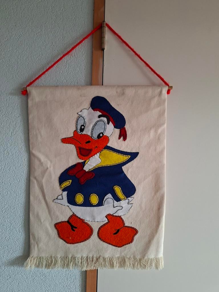 Wandkleed Donald Duck van vilt - Vintage Disney Decoratie, Ophalen of Verzenden, Gebruikt