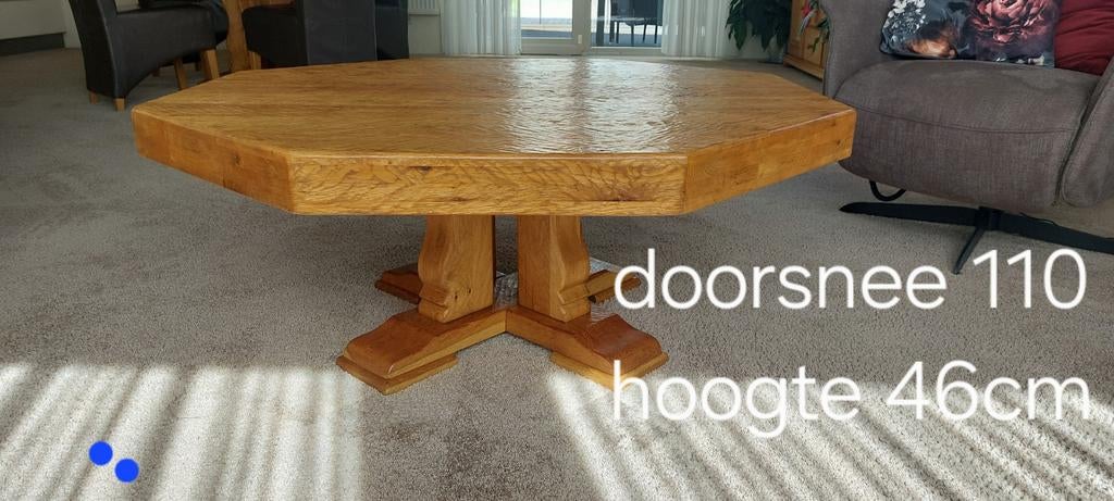 Blank eiken salontafel, Ophalen, 100 tot 150 cm, Eikenhout, 50 tot 100 cm