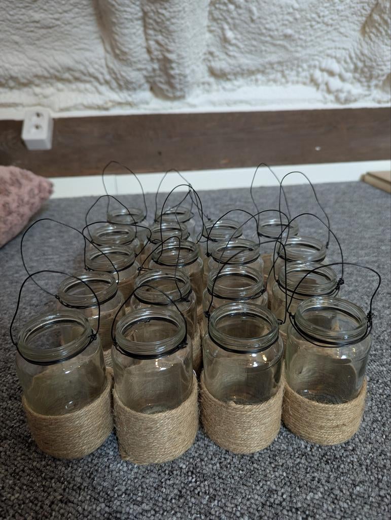 Bruiloftsdecoratie: Potjes, Houten Kandelaars & Lijsten, Bruin, Gebruikt, Ophalen of Verzenden, Hout