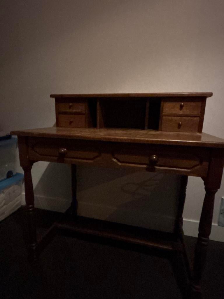 Antiek houten bureau met lades, Antiek en Kunst, Ophalen