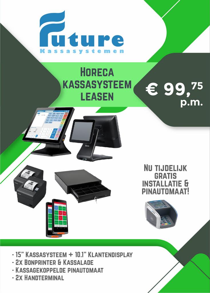 Horeca Kassasysteem Pakket - Lease vanaf €99,75 p.m., Ophalen