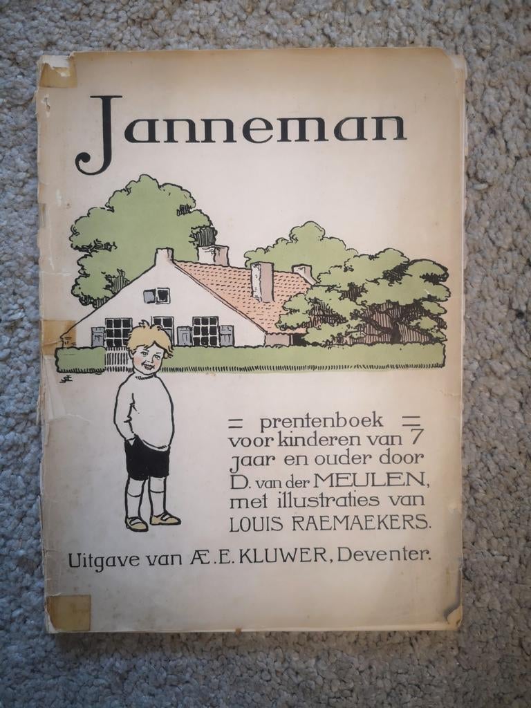 Antiek Prentenboek Janneman 1912 - D. van der Meulen, Ophalen of Verzenden, Gelezen, D. van der Meulen, Prentenboek