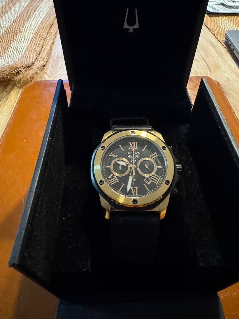 Bulova Marine Star Chronograph, Overige merken, Staal, Kunststof, Ophalen of Verzenden