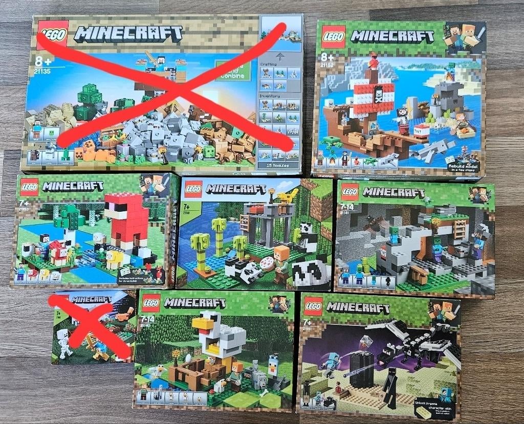 Lego Minecraft set / sets - Compleet 6x, Ophalen, Gebruikt, Complete set, Lego
