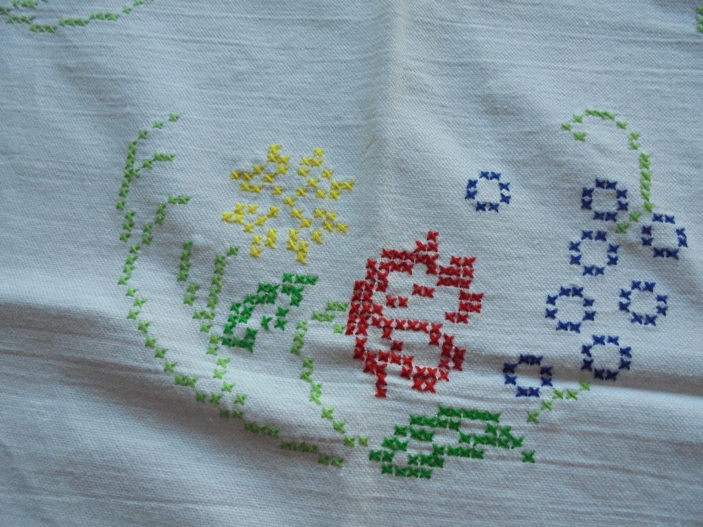 Geborduurde ontbijtlaken 155/125, Ophalen of Verzenden, Zo goed als nieuw, Rechthoek, Binnen