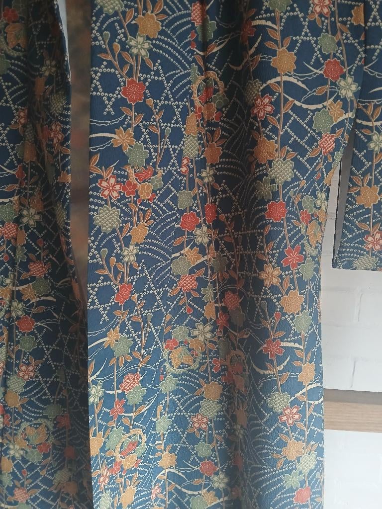 Traditionele Japanse Kimono blue small flower, Ophalen of Verzenden
