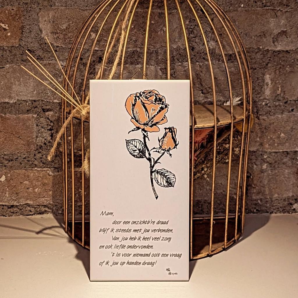 Vintage tegeltjeswijsheid 'Mam' spreukentegel, Ophalen of Verzenden, Nieuw