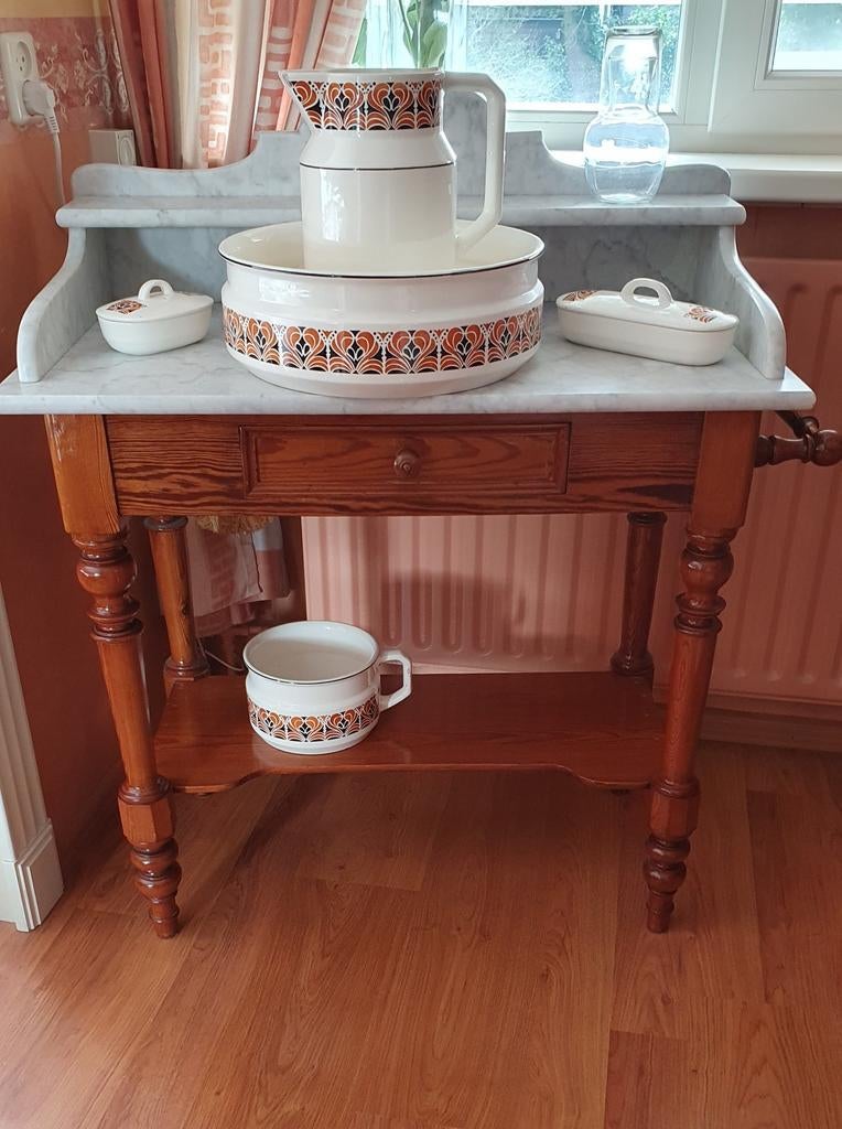 Antieke wastafel  met wasstel, Antiek en Kunst, Ophalen of Verzenden