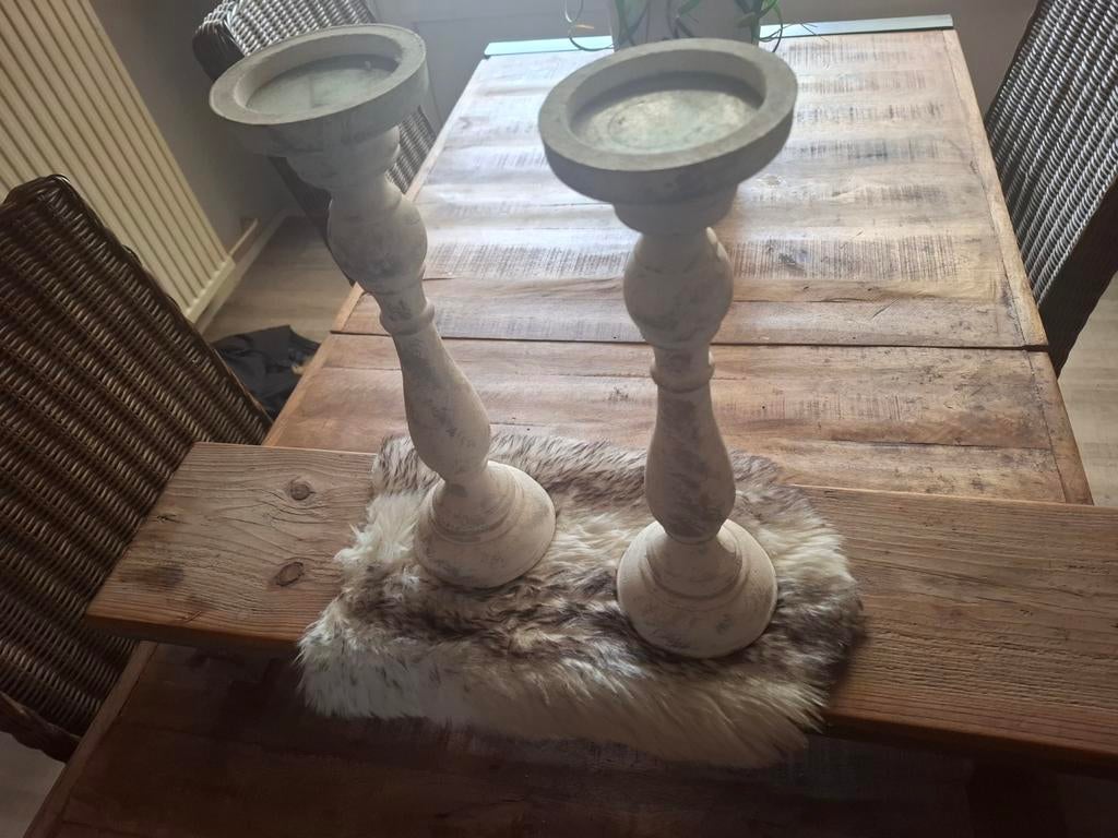 Leuk bankje en kandelaars, Ophalen of Verzenden