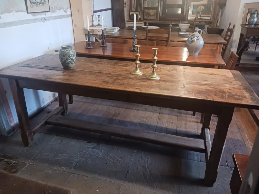 Eikenhouten Franse tafel van 215 cm., Antiek en Kunst, Ophalen