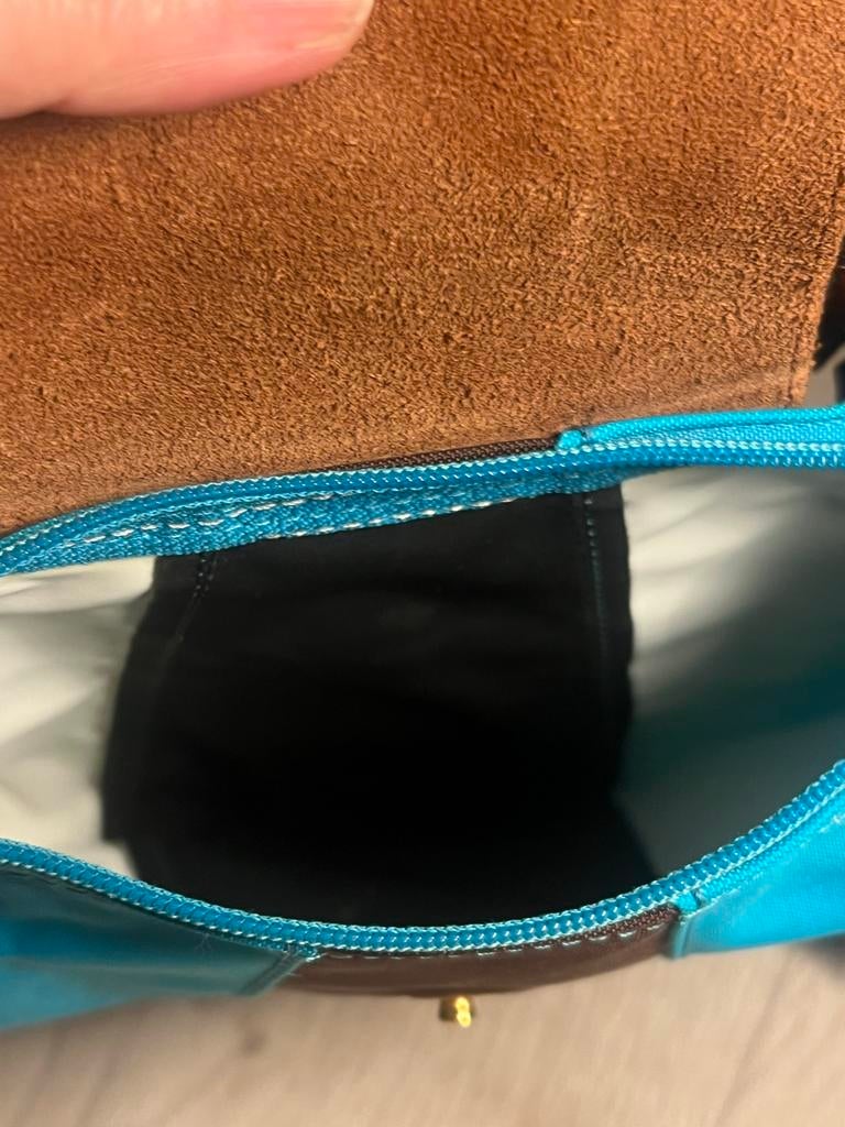 Zeer nette Longchamp tas - Blauw/Bruin, Verzenden, Zo goed als nieuw, Blauw, Handtas