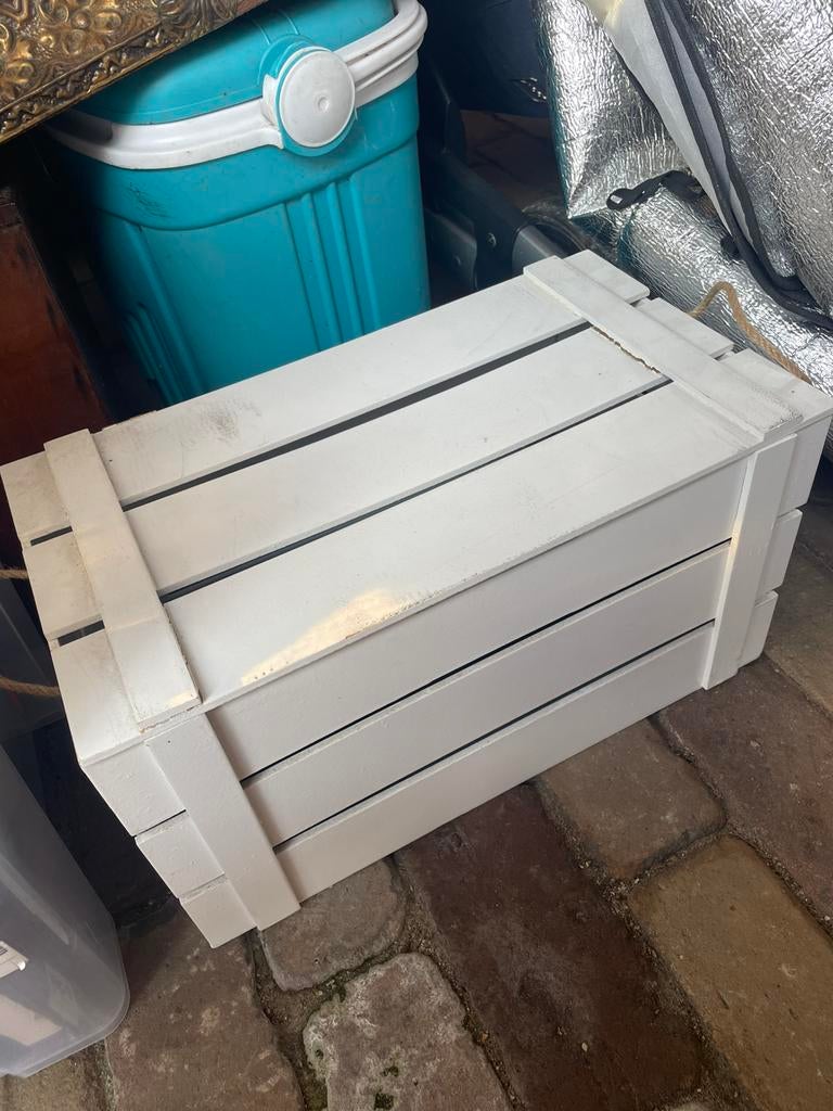 Wit houten kistje, Ophalen, Minder dan 50 cm, Gebruikt, Minder dan 50 cm