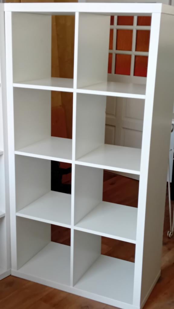 Kallax kasten 2 stuks en 2 ikea bankjes., Ophalen, Met plank(en), 100 tot 150 cm, 50 tot 100 cm