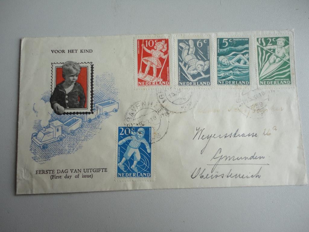 voorloper FDC 508-512, Ophalen of Verzenden, Beschreven, Nederland