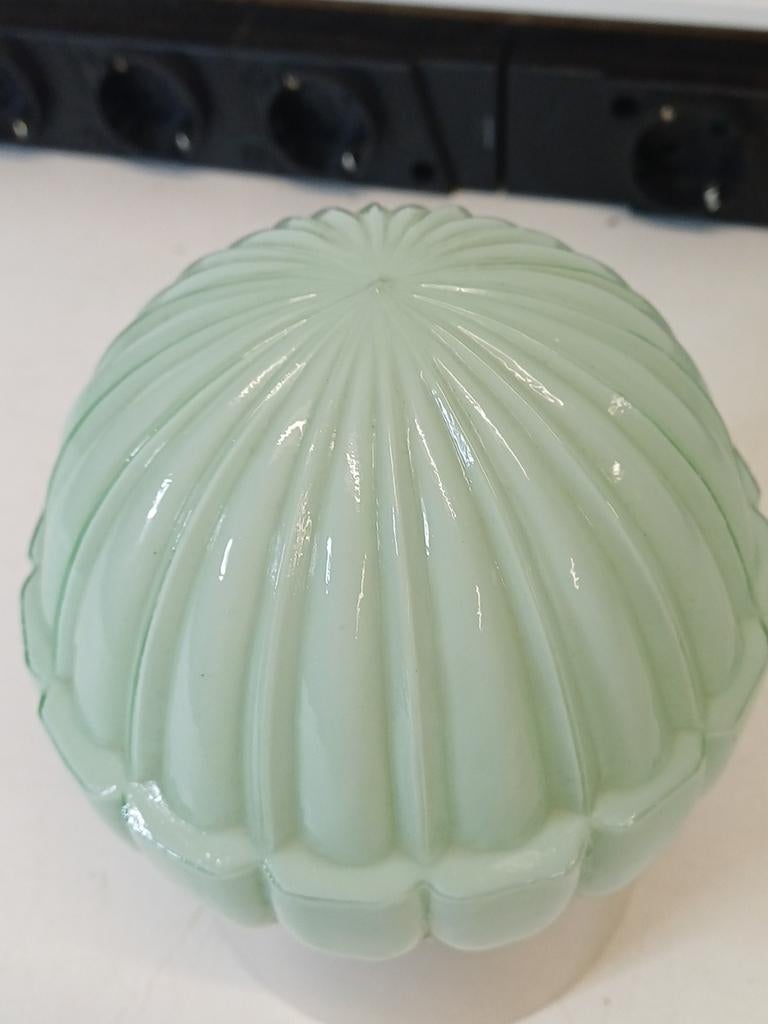 Thabur mintgroene plafondlamp uit de jaren '30, Ophalen of Verzenden