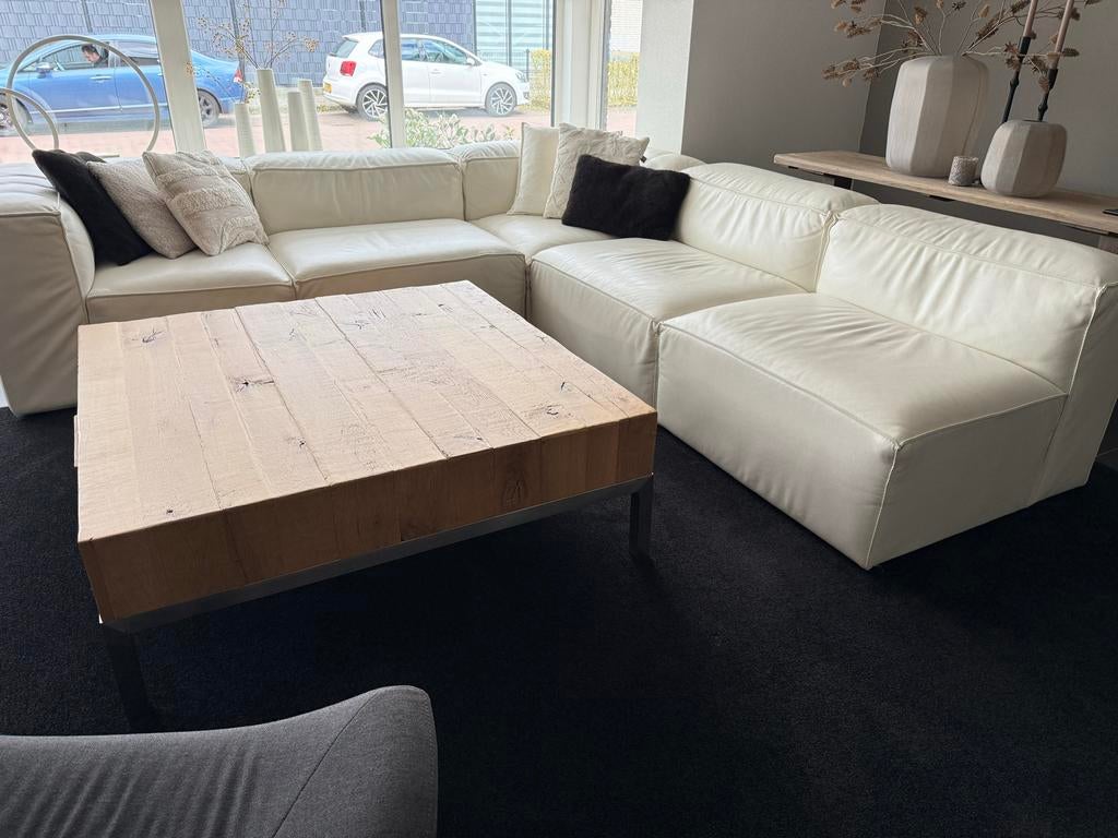 Luxe Witte Leren Hoekbank Anker - Ruim en Modern Design, 100 tot 125 cm, Hoekbank, 300 cm of meer, Leer