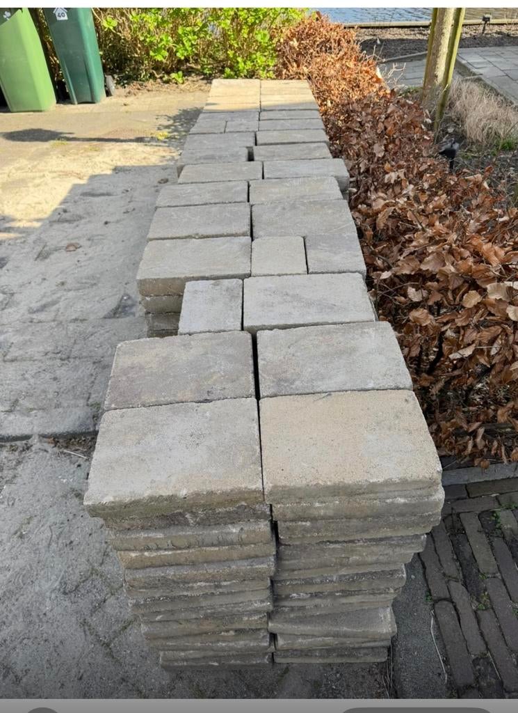 45 m2 20x30x6 cm tegeltjes gratis, Ophalen, Gebruikt, Beton, Terrastegels