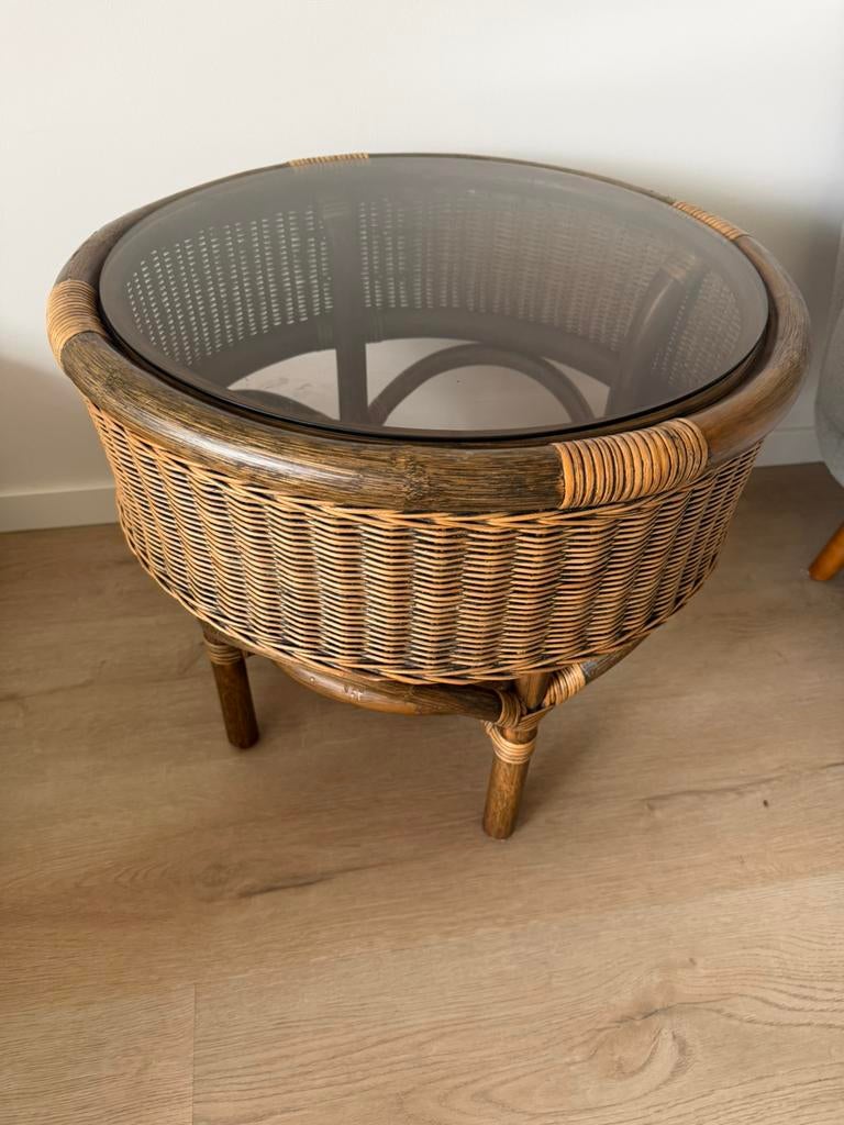 Tafel - salontafel/ bijzetafel, Huis en Inrichting, Overige materialen, Minder dan 55 cm, Gebruikt, Rond