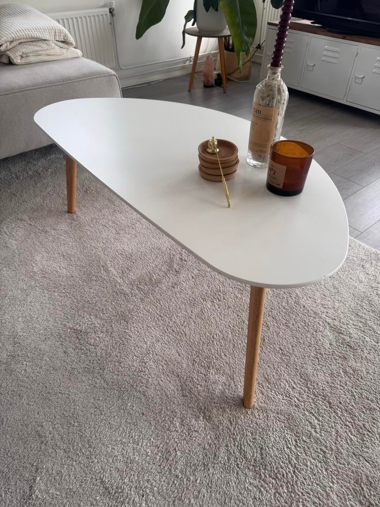 Salontafel organische vorm, Huis en Inrichting, Tafels | Salontafels, Ophalen, Gebruikt, 100 tot 150 cm, 50 tot 100 cm