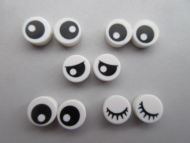 nr. 9972, 10 Oogjes, tegeltjes 1x1 rond., Ophalen of Verzenden, Zo goed als nieuw, Complete set, Lego