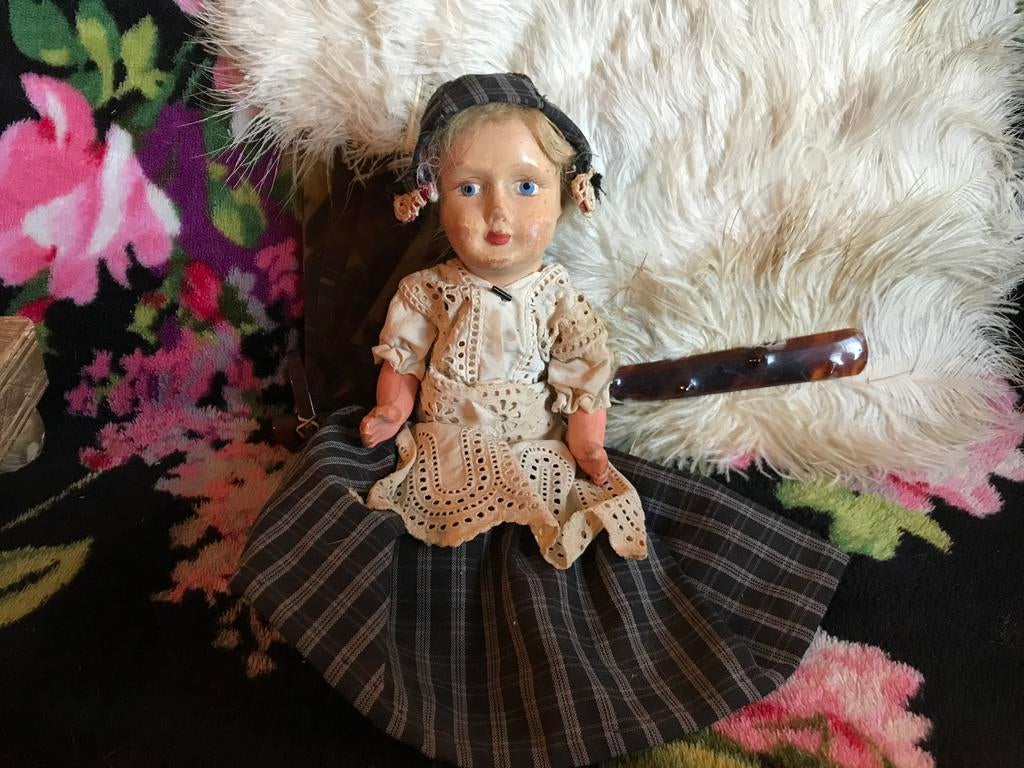 Liefelijk antiek popje volledig origineel, Ophalen of Verzenden