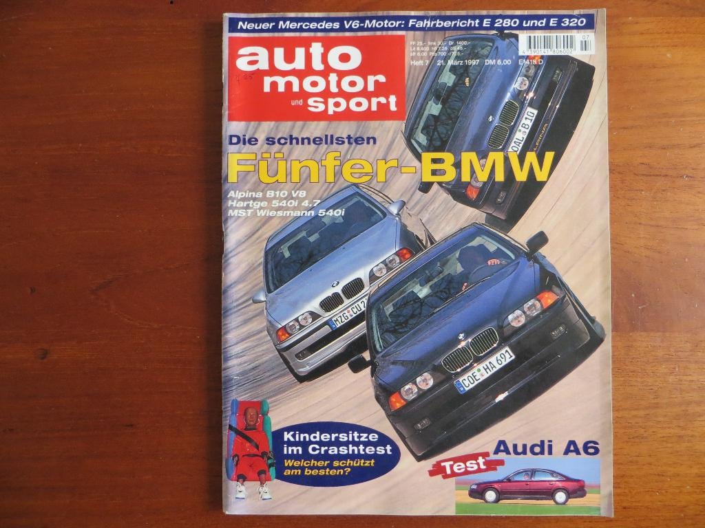 Auto Motor und Sport 7 1997 Alpina B10 V8, Hartge 540i, MST, Ophalen of Verzenden, Nieuw, BMW