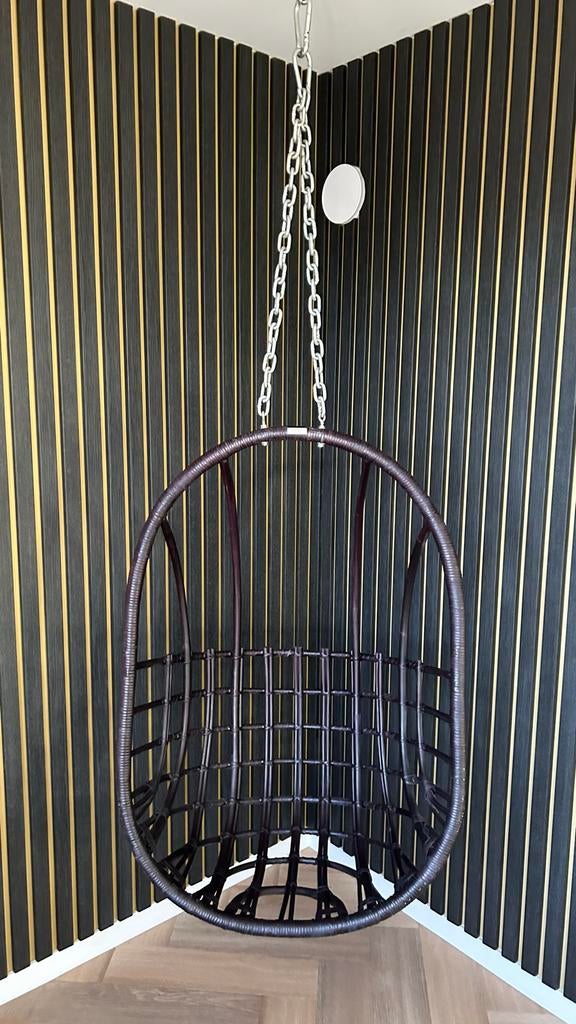 Hangstoel Sissy-Boy - zwart rotan, Ophalen, Bruin, Riet of Rotan, Zo goed als nieuw