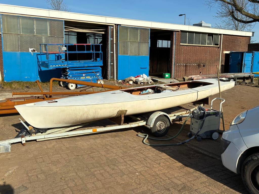 Flying Dutchman zeilboot met wegtrailer opknapper, Watersport en Boten, Open zeilboten, Gebruikt, Overige typen, 3 tot 6 meter