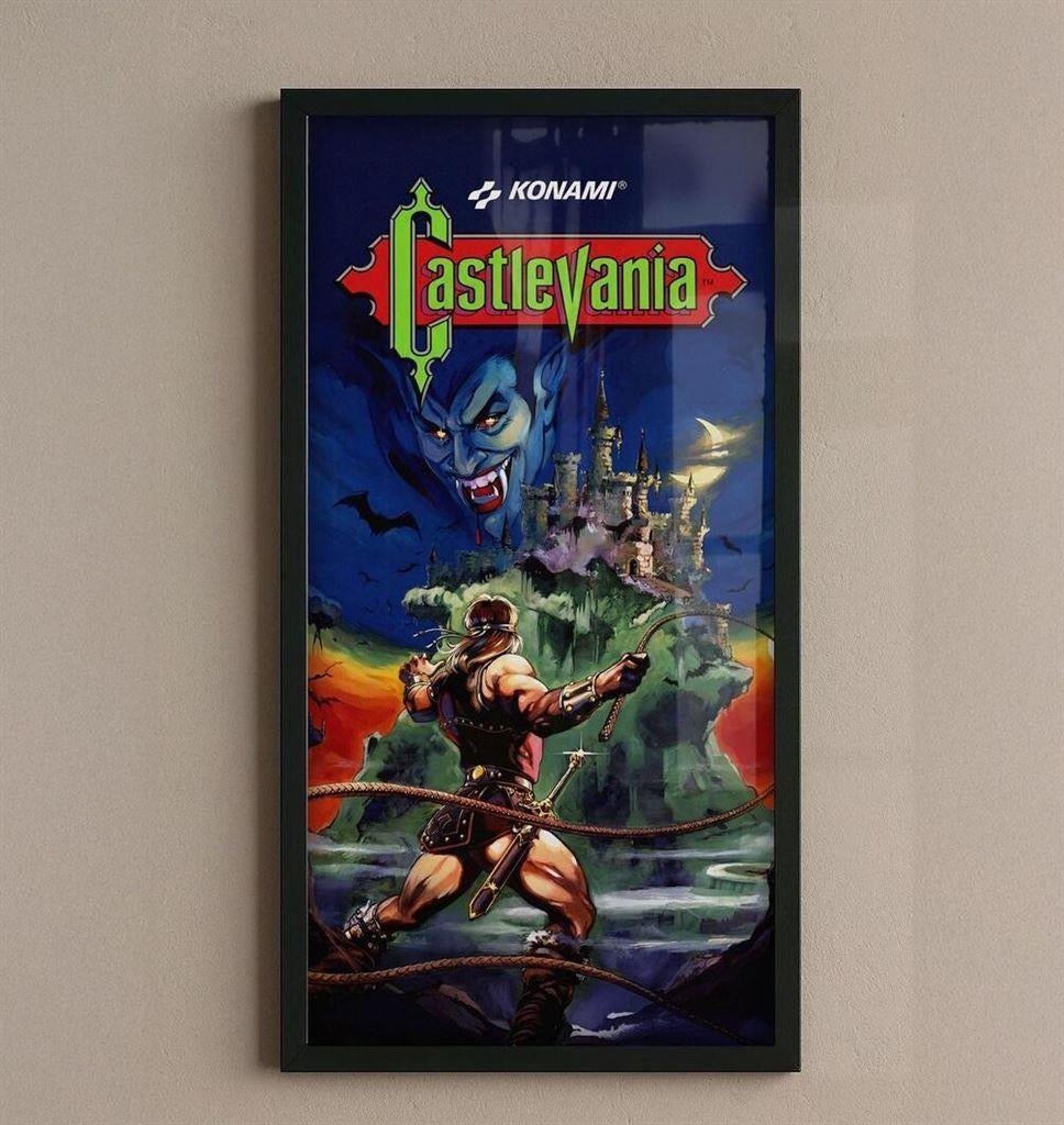 Castlevania Konami NES Box Poster 25x50cm, Ophalen of Verzenden, Nieuw, A1 t/m A3, Overige onderwerpen