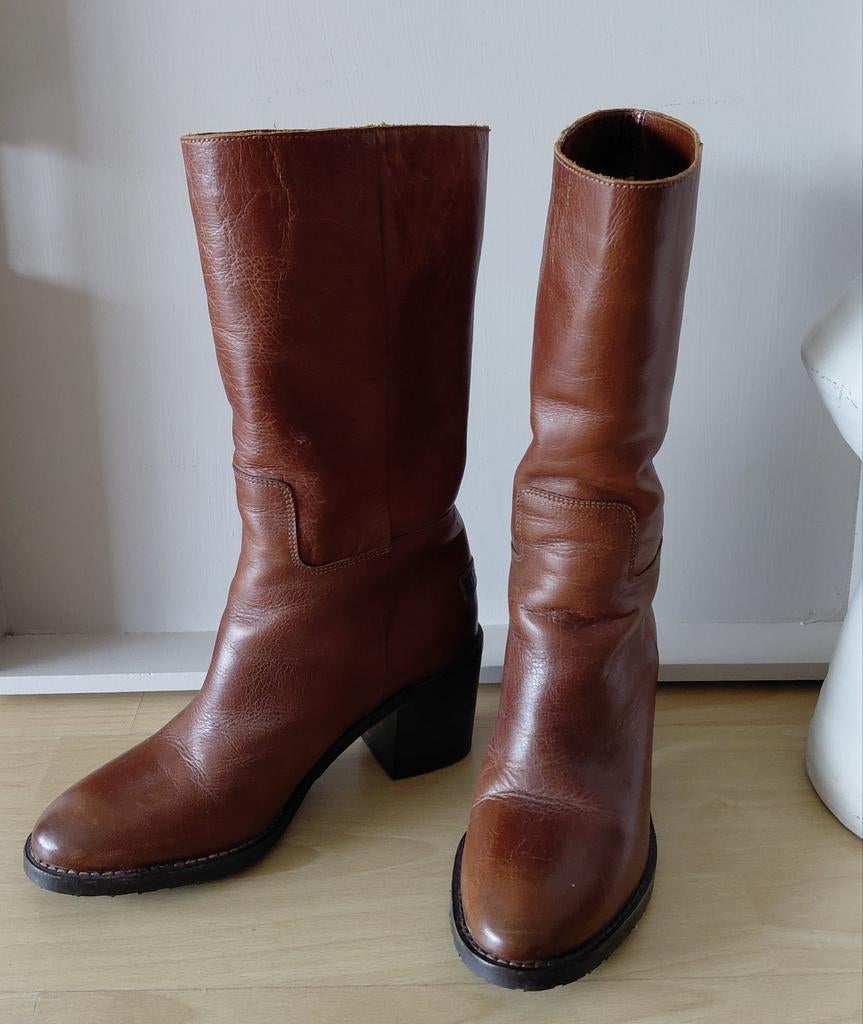 SHABBIES  Amsterdam halfhoge laarzen cognac •mt 40• z.g.a.n., Kleding | Dames, Schoenen, Ophalen of Verzenden, Zo goed als nieuw