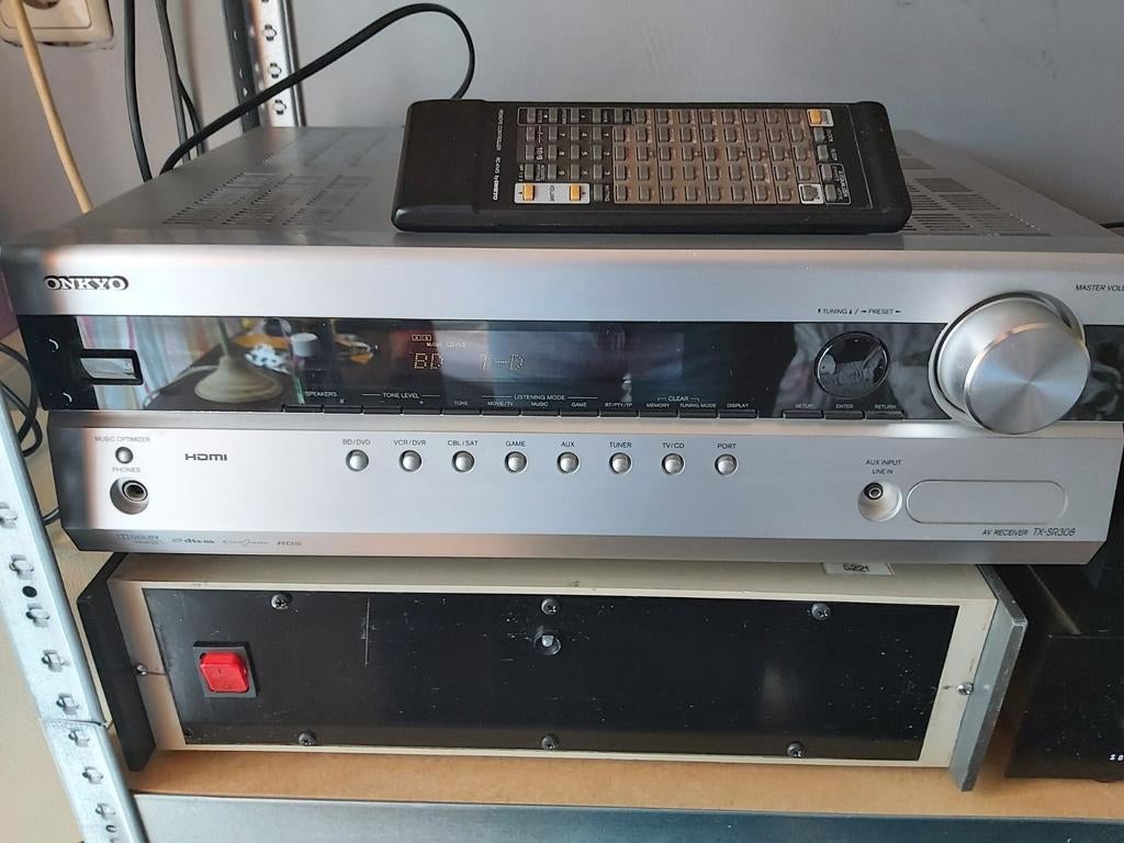 Onkyo receiver tx sr 308 met ab, Ophalen of Verzenden, 120 watt of meer, Onkyo